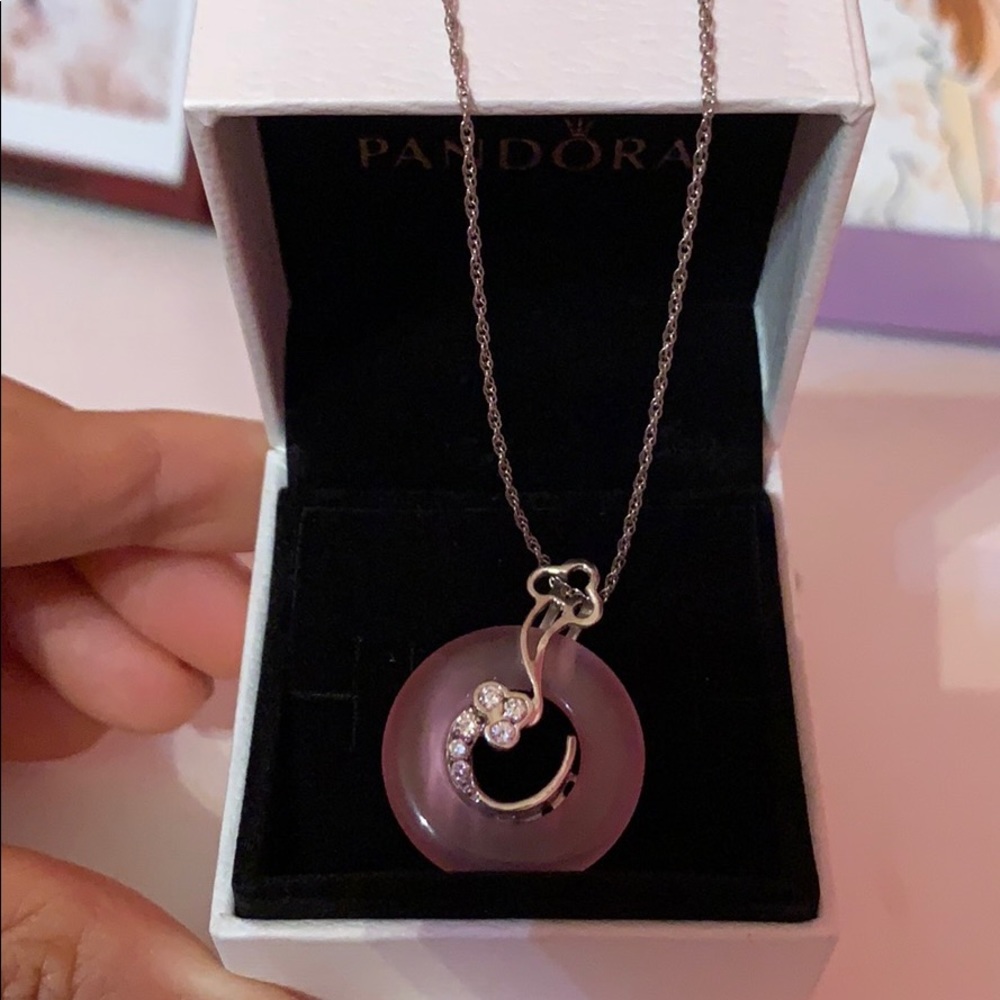 Pink stone necklace